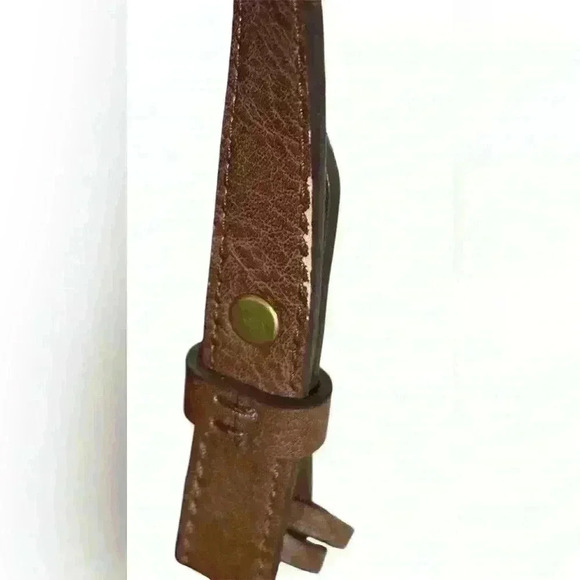 A black & brown Fossil Rachel top zipper closure tote bag. - Picture 9 of 12